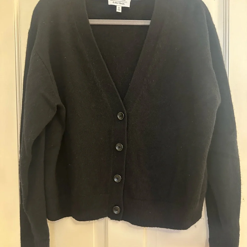 & Other Stories Black Cardigan Sweater V-Neck - Picture 3 of 4